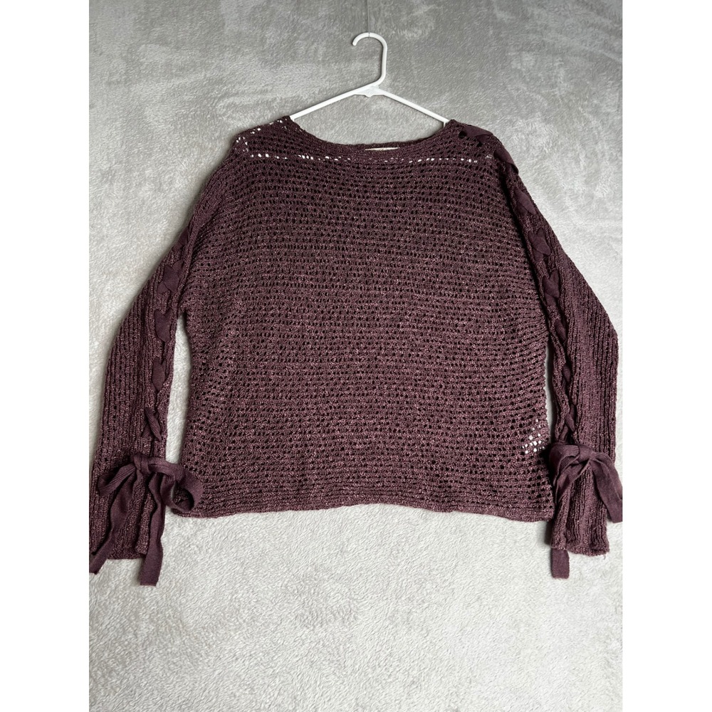 Rewind Women's Brown Chestnut‎ Open Sweater Tie Sleeve Y2K  Mermaidcore XXL